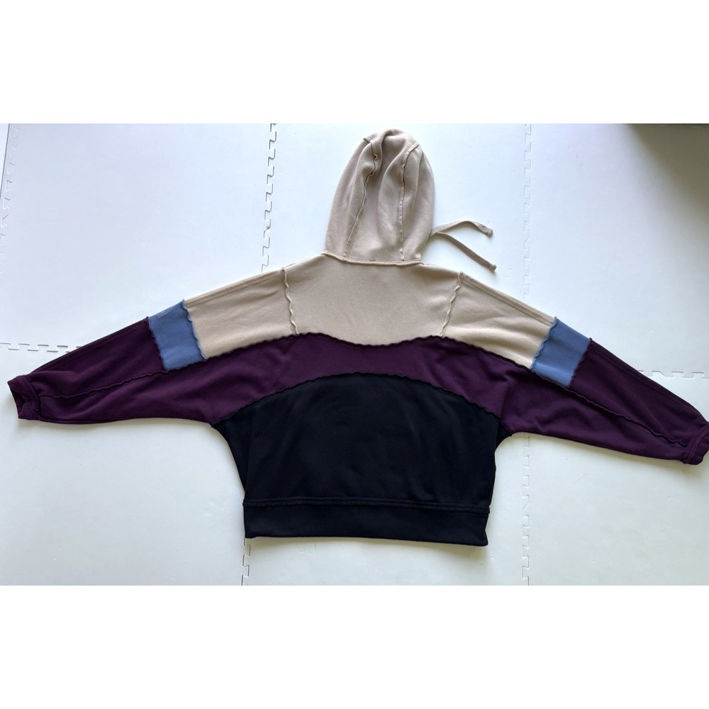 ALO YOGA Womens Hoodie Patchwork Colorblock Athleisure Oversized Dimension- Sz M - Picture 4 of 11